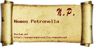 Nemes Petronella névjegykártya